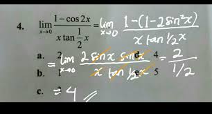 Now, let's focus on simplifying the mathematical expression. Limit Dari X Mendekati 0 1 Cos 2x X Tan 1 2x Brainly Co Id