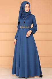 Elbise Prenses Kol Tesettur Elbise Prm3025 Indigo Modest Dresses Modest Outfits Muslimah Fashion