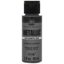 Gunmetal grey is a unique blend of grey, silver blue with a metallic feel. Gunmetal Gray Metallic Acrylic Paint Hobby Lobby 212