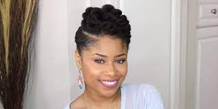 A thick braid from extensions that runs all the way along your hairline and wraps cozily at the nape of your neck is a neat and beautiful style you'll love to wear for a while. 5 Quick Natural Hair Updos Naturally You Magazine