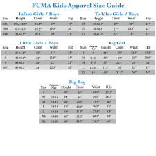 puma childrens size chart uk best picture of chart