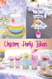 Birthday Party Table Decorations Magical Unicorn Birthday Party Kara S Party Ideas Unicorn Birthday Parties Birthday Party Decorations For Adults Diy Unicorn Birthday Party