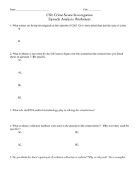 Of forensic sciences in the investigation, prosecution, and defense forensic evidence: Csi Episode Analysis Worksheets Forensic Science Teaching Resources