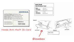 There are 2 ways of finding your honda serial number. Honda Crv Radio Code