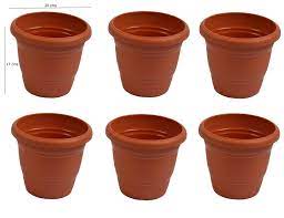 Can be used as a grower or florist pot or as a decorative cover for finished potted plants. Cocogarden Plastic Planter Pots Brown 8 Inch Pack Of 6 Amazon In Garden Outdoors