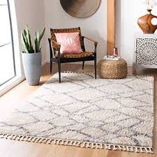 Get safavieh home delivered to your door. Amazon Com Safavieh Berber Fringe Shag Collection Bfg629a Moroccan Non Shedding Living Room Bedroom Dining Room Entryway Plush 1 2 Inch Thick Area Rug 8 X 10 Cream Grey Furniture Decor