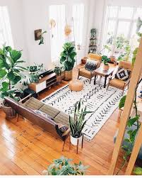 Plant Filled Living Room Hardwood Floors Scandinavian Design Living Room Interior Design Living Room Warm Natural Home Decor