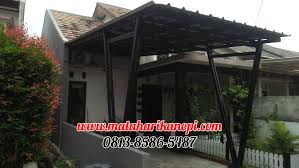 Bahan ini sangat ringan, ditambah lagi dengan harga atap yang tergolong murah. Hasil Pemasangan Kanopi Baja Ringan Atap Spandek Super Elegan Model Tiang V Plus Cat Hitam Di Griya Al Ma Shum Sawangan Depok Matahari Kanopi 0813 8586 5487