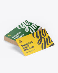 Stack Of Business Cards Mockup In Stationery Mockups On Yellow Images Object Mockups