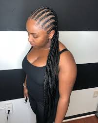 Ghana weaving all back with beads. Small Feed In Braids Straight Back Novocom Top