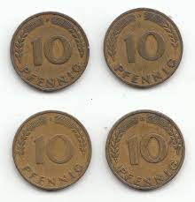 10 pfennig 1949, ausgegeben von der bank deutscher länder. Set 10 Pfennig Bank Deutscher Lander 1949 Coins Of Germany
