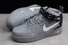 Buy Nike Air Force 1 Af1 Mid 07 Lv8 Wolf Grey White Black Sneakers Online 2 Sneakers Nike Air Shoes Sneakers Men Fashion Black Sneakers