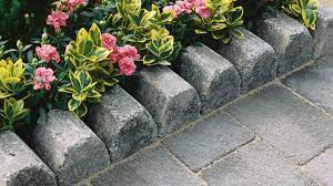 British collection porcelain paving slab 600 x 600 x 20mm anthracite. Grey Edging Stones Grey Garden Edging Marshalls