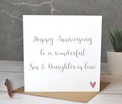 Choose from unique designs & add your own text/photo. Happy Anniversary To A Wonderful Son Daughter In Law Pretty Little Personalised