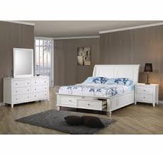 Elite zoe storage platform bed in white with slate pack. Selena 4 Pc White Wood Twin Storage Platform Bed Set By Coaster