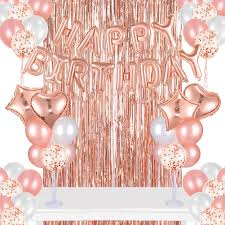 Maybe you would like to learn more about one of these? Buy Rose Gold Birthday Party Decorations Set With Balloon Table Stand Rose Gold Happy Birthday Balloons Banner Rose Gold Foil Fringe Curtain For Birthday Party Online In Italy B08cvfkmxc