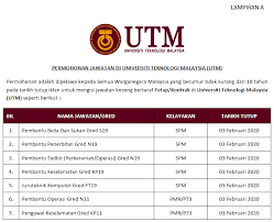 Maybe you would like to learn more about one of these? Jawatan Kosong Di Universiti Teknologi Malaysia Utm