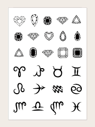 Black And White Gemstone Tattoo Gemstone Pattern Tattoo Sticker 1sheet In 2020 Pattern Tattoo Tattoo Stickers Tattoos