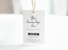 Minimalist Small Business Tag Template Printable Product Hang Etsy Printable Tags Template Tag Template Thank You Card Design