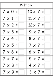 7 times table worksheets to print activity shelter