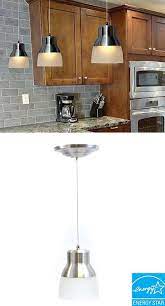 Brightech ambience pro solar power outdoor string lights with 12 hanging sockets & led edison bulb for outside backyard cafe patio or porch, 27 foot. It S Exciting Lighting Brushed Nickel Battery Operated 24 Led Ceiling Mount Pendant With Frosted Glass Shade Iel 2778 The Home Depot Kitchen Led Lighting Home Home Kitchens