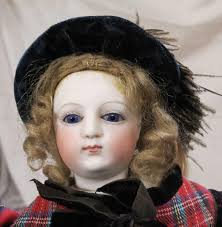 ANTIQUE FRENCH FASHION DOLL, BISQUE HEAD, ALL LEATHER BODY, ARMS & LEGS