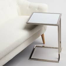 Square Chrome Metal Laptop Table World Market Contemporary Table Laptop Table Table
