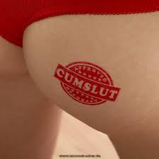Amazon.com: 5 x APPROVED CUMSLUT- Stamp in red - Sexy Kinky Fetish Tattoo  (5)