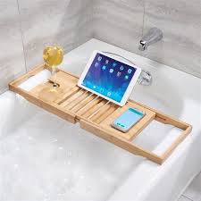 Diy bathtub tray with book holder. Bamboo Bath Caddy The Organised Store