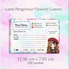 Pin di shipping sticker 95 x 6 cm. Label Pengiriman Online Shop Flowvint Custom Murah Kertas Pengiriman Paket Shopee Indonesia