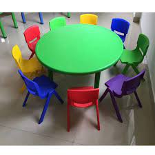 These syroco plastic chairs are available in distinct shapes and come as individual products and sets too. 9 Seater Plastic Kindergarten Round Table And Chair Rs 7250 Set Id 18479166288