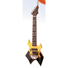 Violin upright bass guitar graphic ceramic ornament. Yellow And Black Axe Guitar Hand Personalized Christmas Ornaments By Russell Rhodes