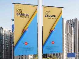 Free Lamp Post Banners Mockup Free Mockup Zonefree Mockup Zone Lamp Post Photoshop Design Banner