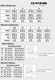 dakine size guide