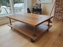 Let us assist you with buying quality coffee tables at affordable prices. Solid Rift Quarter Sawn White Oak Industrial Coffee Table 2 Levels Wheels Ebay