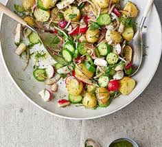 Eggy potato salad with pickles. Healthy Potato Salad Recipes Bbc Good Food