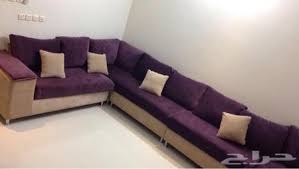 كنب كنب لون بنفسجي وبيج