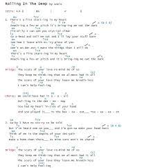 Adele Rolling In The Deep Chords Lyrics Part 1 Piano Chords Chart Lyrics Adele Rolling