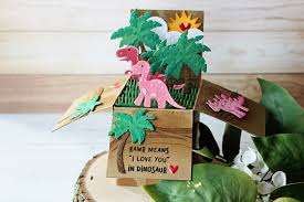 Card, patterned paper, ruler, pencil, scissors, glue or double sided tape, wire or acetate strips and die cuts/embellishments to fill your box. Spellbinders Dinosaur Pop Up Box Card Nichol Spohr Llc