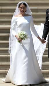 Black And White Ball Gown With Sleeves Meghan Markle Long Train White Flower Bouquet Long Sleeve Ball Gown Wedding Dress Black H Royal Wedding Dress Wedding Dress Long Sleeve Meghan Markle Dress