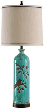Adele Ceramic Foliage And Bird Turquoise Table Lamp 2t694 Lamps Plus Turquoise Table Lamp Pottery Lamp Ceramic Lamp Base