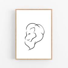 Lion Line Art Lion Print Abstract Animal Wall Decor Etsy In 2020 Abstract Lion Art Abstract Animals