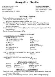 High School Acting Resume Template Free Resume Templates
