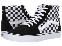 Black And True White Checkered Vans Vans Sk8 Hitm Skate Shoes Checkerboard Black True White 1 With Images Black High Top Sneakers White Leather Shoes Black Leather Sneakers