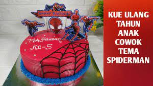 Lapis surabaya, black forest, rainbow cake, red velvet cake, chocolate cake, cheese cake,dll. Kue Ulang Tahun Tema Spiderman Kue Ultah Anak Cowok Youtube