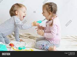 Two Children Play Image Photo Free Trial Bigstock