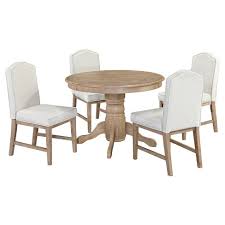 This mahogany round small dinette table will definitely add that distinctive effect of dining attractiveness to both typical and modern design. Set Of 5 Michael 42 Round Dining Table With Upholstered Chairs White Wash Home Styles Target