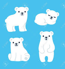 Cute Cartoon Polar Bear Cubs Collection Simple Modern Style Polar Bear Drawing Polar Bear Cartoon Cute Illustration