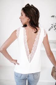 Economisez avec notre option de livraison gratuite. Tigre Fini Bacon Debardeur Femme Blanc Dentelle Lespeillasses Com
