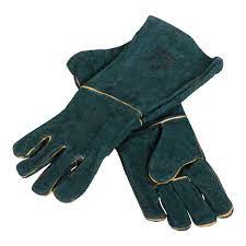 Mac Afric Green Lined Leather Welding Gloves Elbow Length Adendorff Machinery Mart